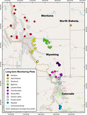 Interactions between white pine blister rust, bark beetles, and climate over time indicate vulnerabilities to limber pine health